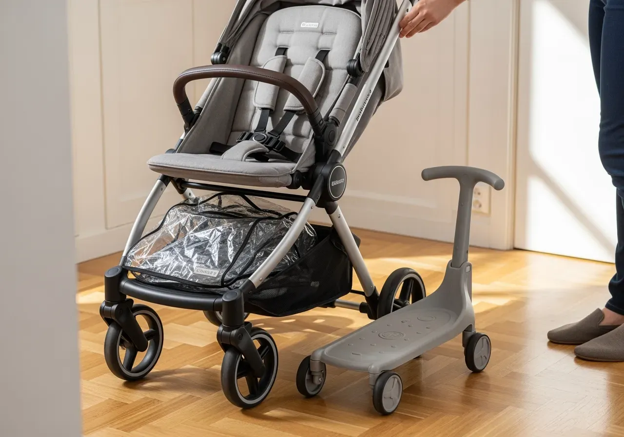 Rosa ståbräda för barnvagn